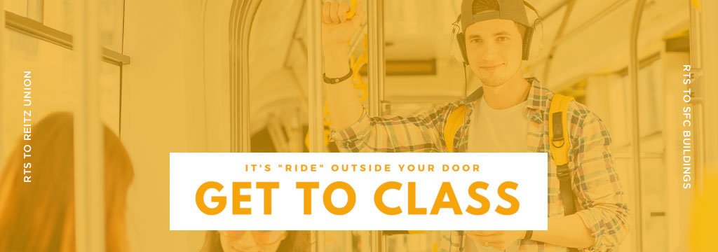 It's 'ride' outside your door GET TO CLASS